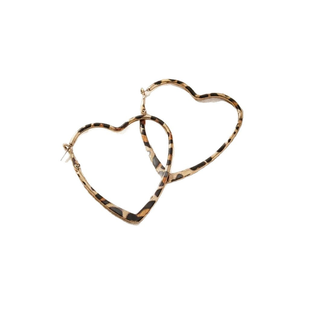Wholesale Electroplated Alloy Leopard Print Circle Earrings For Women Retro Fashion Accessory Gift