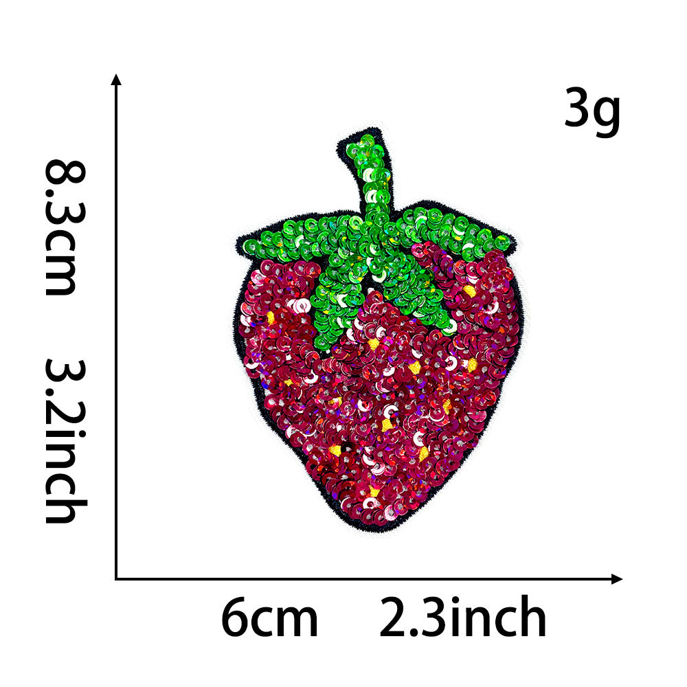 Wholesale Boutique Fruit Sequined Iron On Patches DIY Craft Supply For ets And Clothing