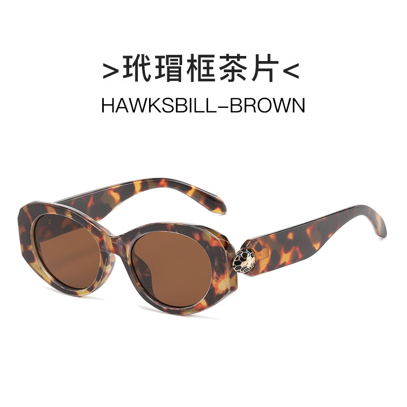 Wholesale Metal snake head oval personality fashion versatile Sunglasses