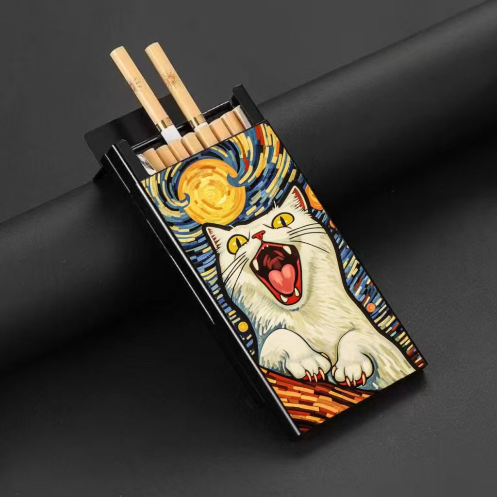 Wholesale Metal Fine Tube Anti Drop and Moisture-proof Painted Creative Cigarette Box