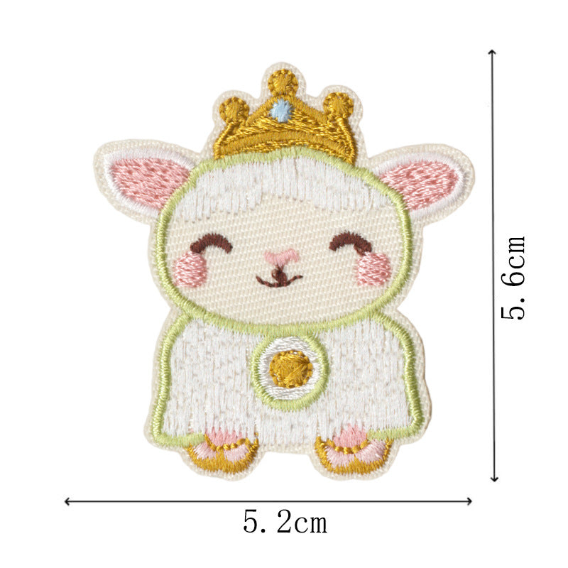 Wholesale Cartoon Lamb Embroidered Iron On Patches Set Of 9 Decorative Clothing Repair Accessory DIY Gift And Boutique Resale