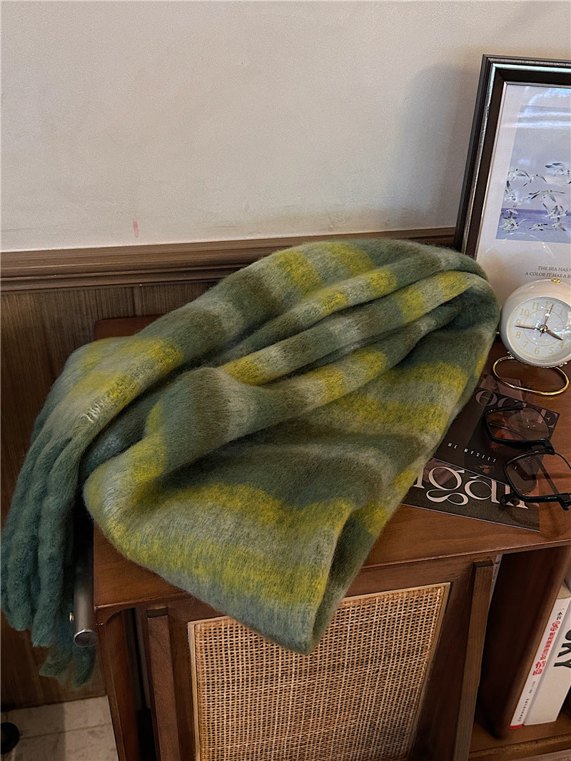 Wholesale Colorful Warm Striped Acrylic Scarf