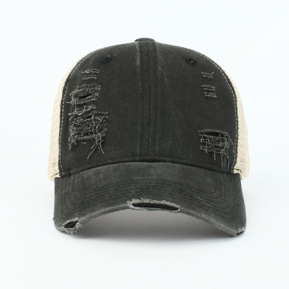 Wholesale Retro Solid Color Light Plate Hole Washed Sunshade Hat