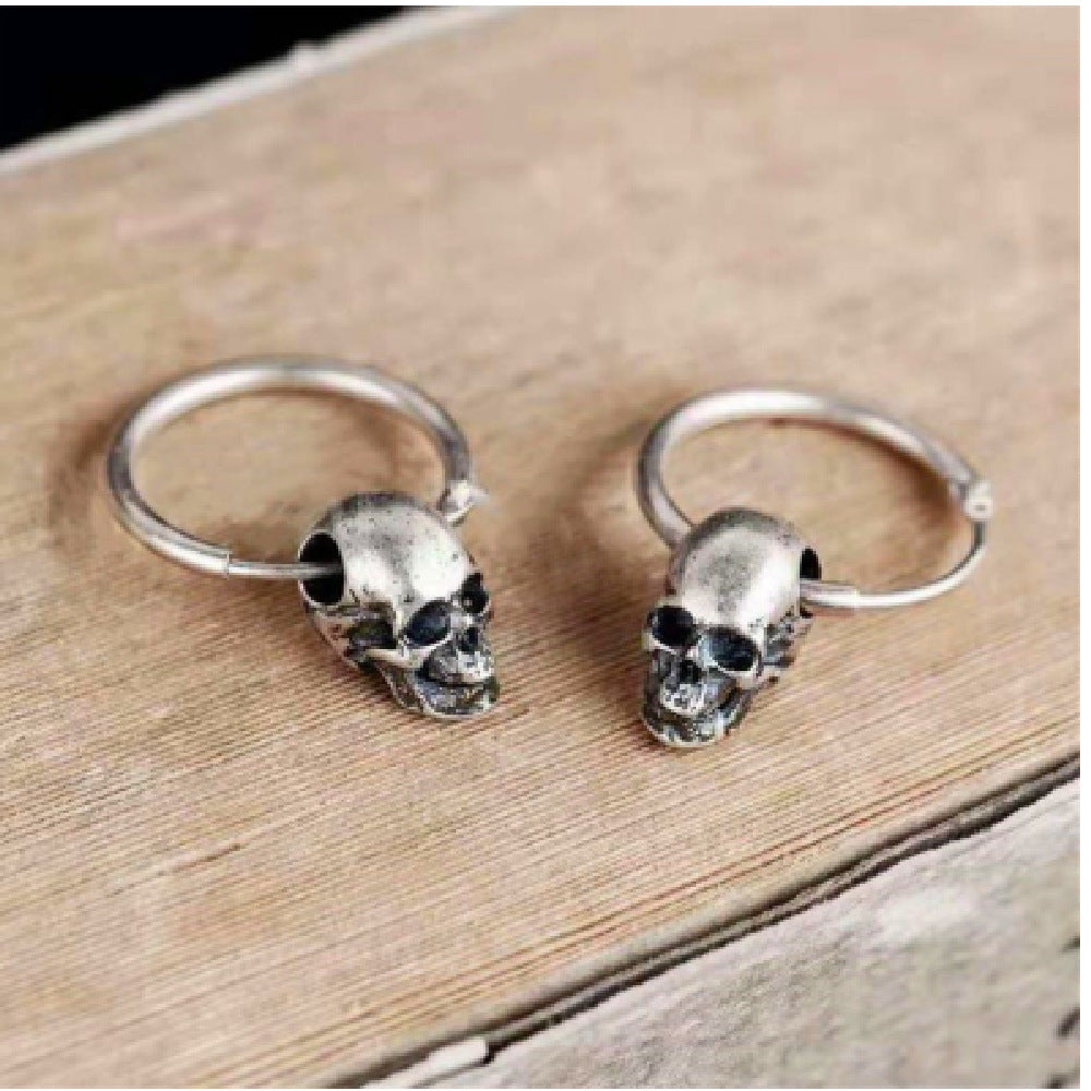 Wholesale Silver Vintage Skull Earrings