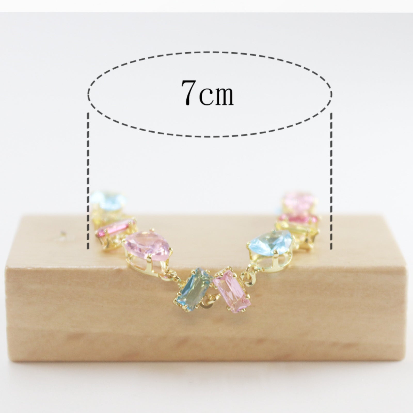 Wholesale Pink crystal rainbow couple bracelet