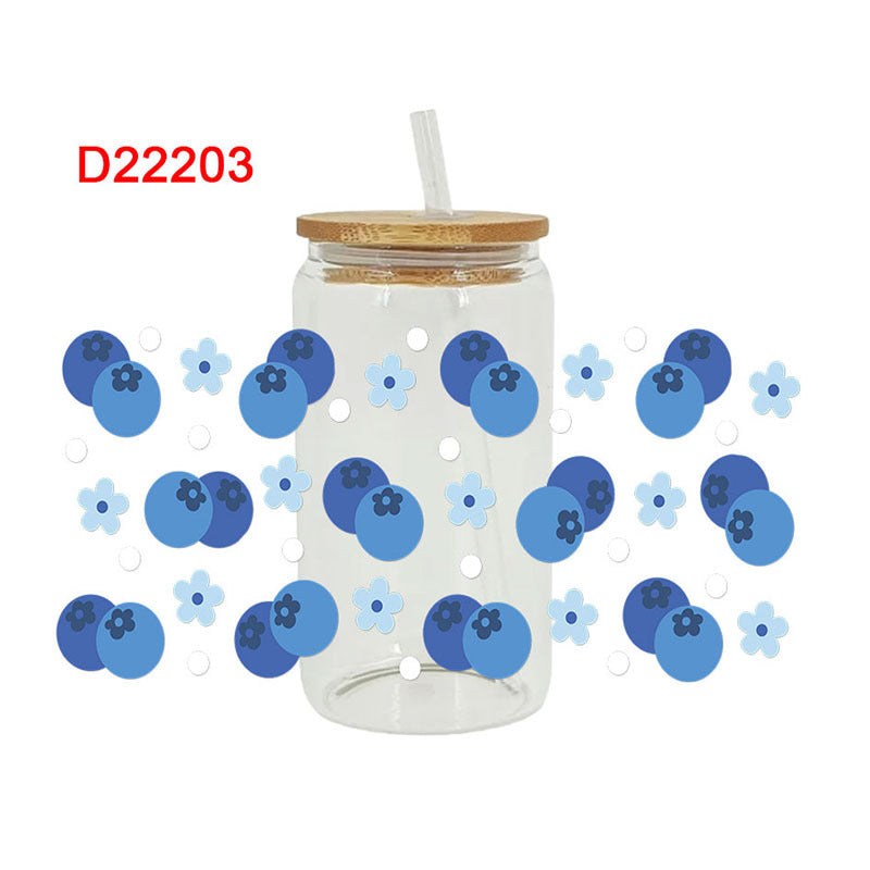 Wholesale Cartoon Cute Strawberry Watermelon Fruit Theme 16oz Cup UV DTF Wraps