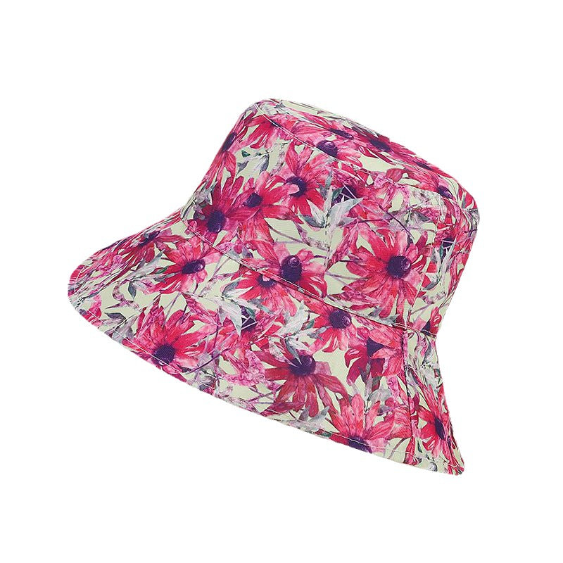 Sombrero de cubo de patrón de girasol de algodón al por mayor