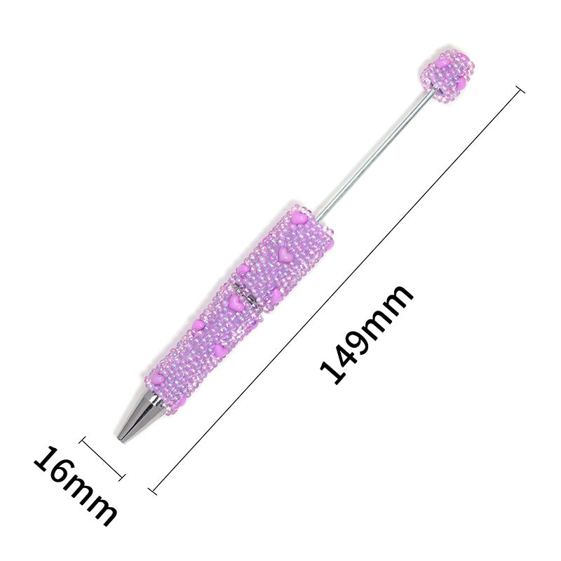 Wholesale 5pcs beadable pens DIY glass mermaid bead love full diamond bead pen