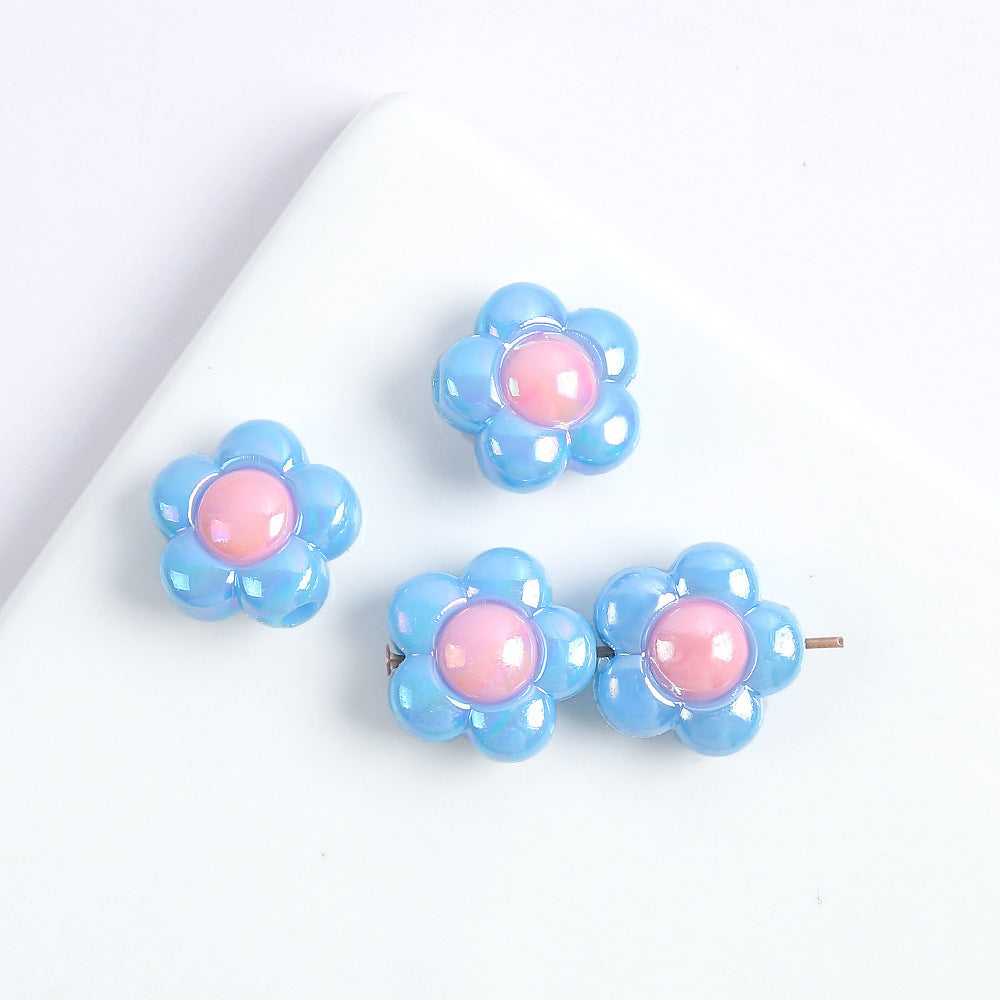 Wholesale 10pcs Acrylic Color Matching Plum Blossom Beads