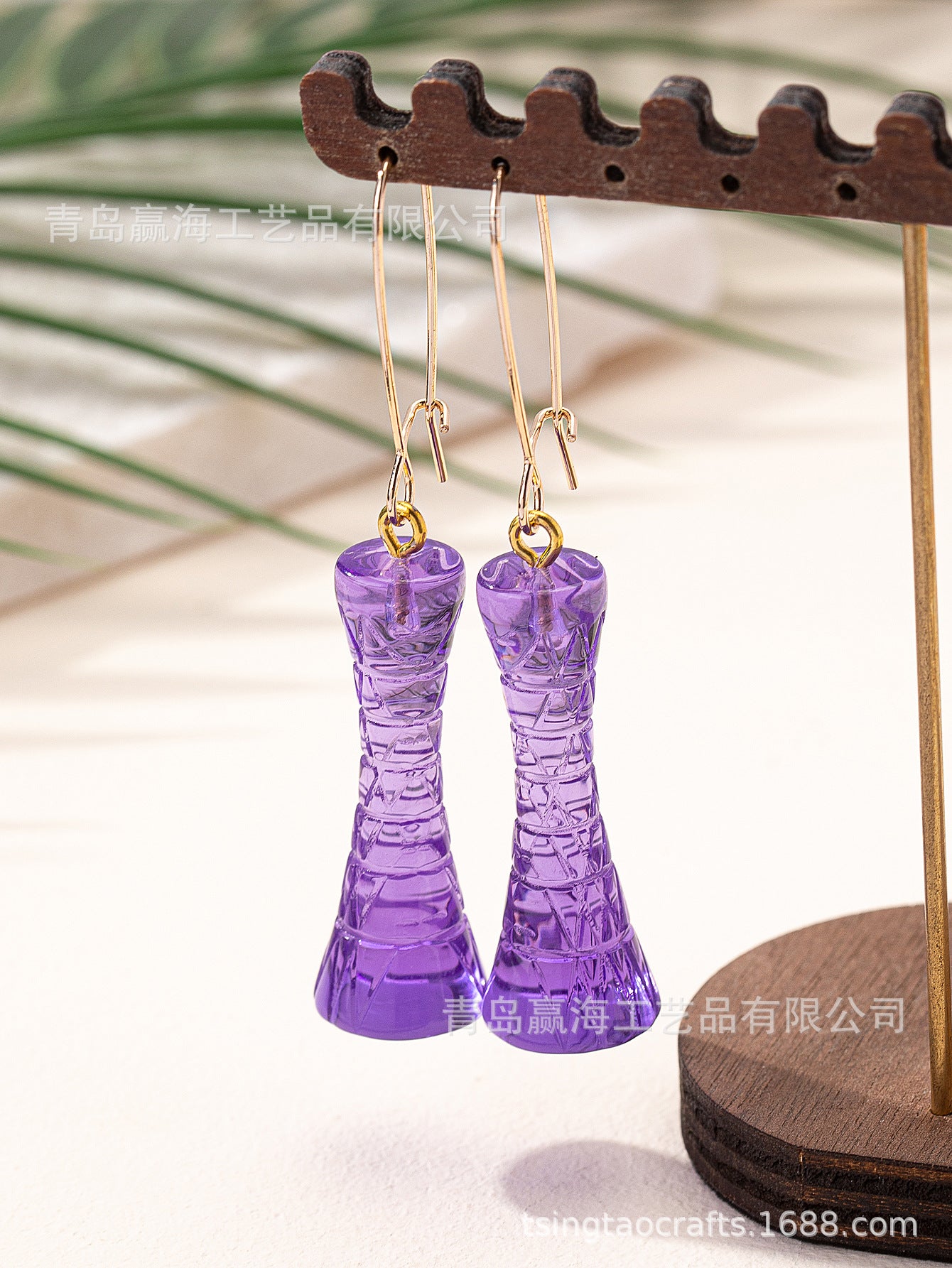 Wholesale Crystal Blue Ocean Inspired Creative Personality, Fresh and Environmentally Friendly Earrings