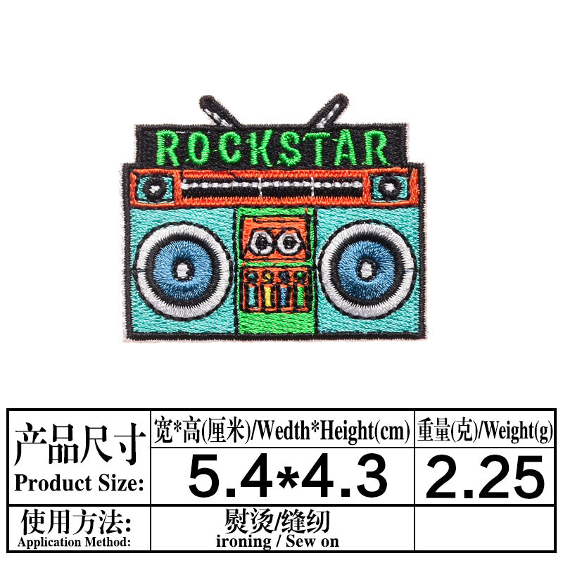 Wholesale Cartoon Rocket Basketball English Clothes Embroidery DIY Patches