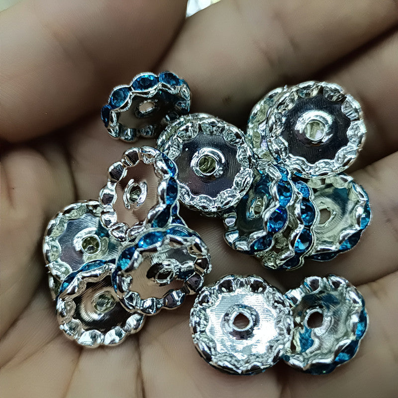 Wholesale 200pcs 12mm Colored Diamond Spacer Round Spacer Beads DIY Handmade Colored Diamond Beads