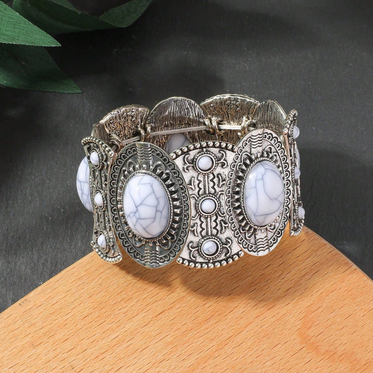 Wholesale Vintage Alloy Turquoise Stretch Bracelet Bohemian Bracelet