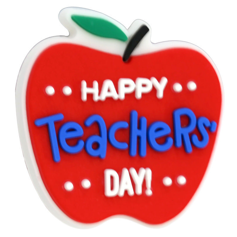 Wholesale  Random 100pcs/pack  Cartoon Phrases Teacher' s Day Beads  Focal Beads