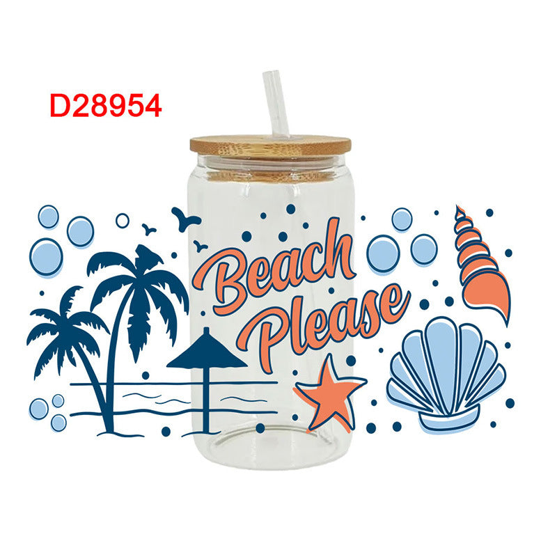 Wholesale Summer Marine Animals Series 16oz Cup UV DTF Wraps