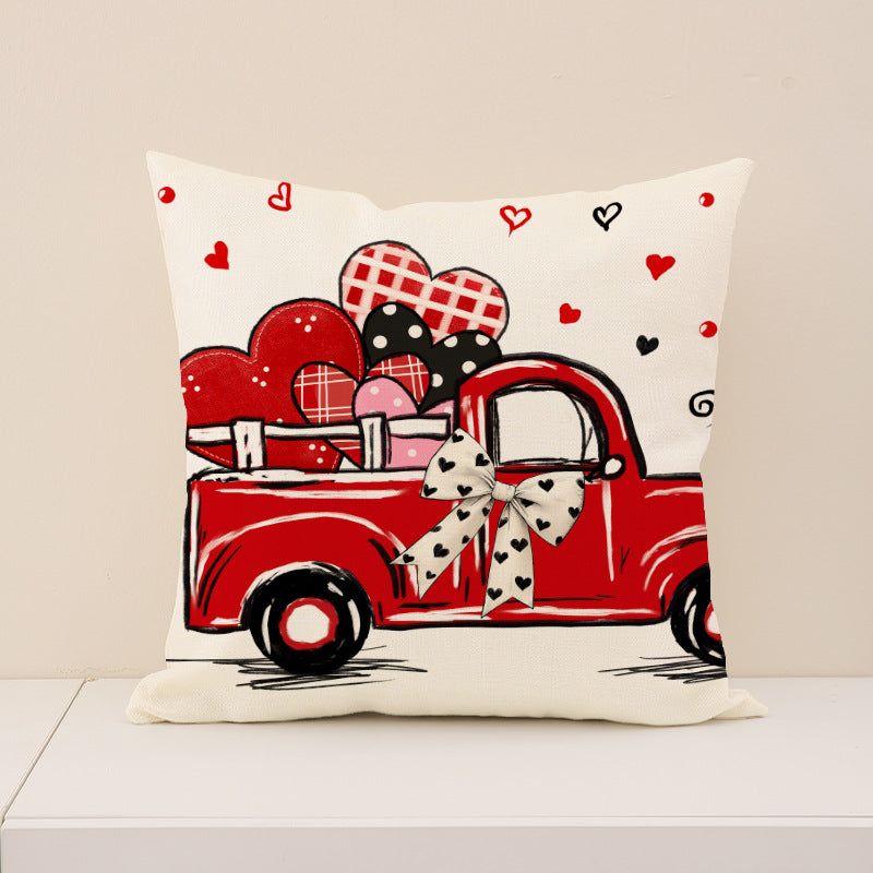 Wholesale Valentine' s Day Heart Case Love Letter Print  Waist Pillowcase