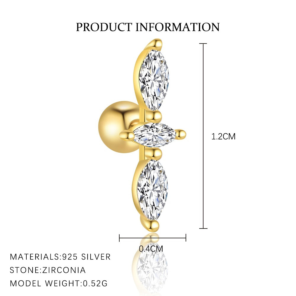 Wholesale Zircon round head earrings  Ear Studs