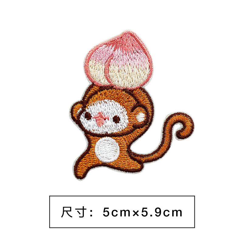 Wholesale Non Woven Fabric Cartoon Embroidered Patch Sticker For Towel DIY Accessory