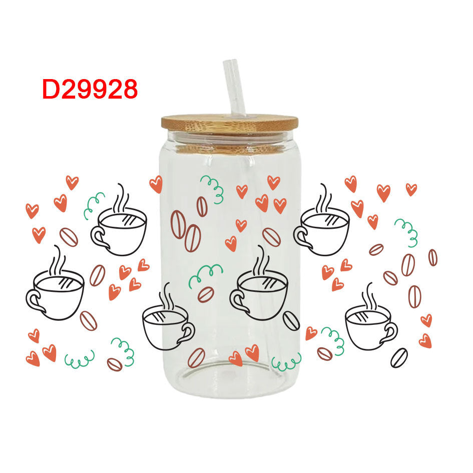 Wholesale coffee beverages 16oz Cup UV DTF Wraps