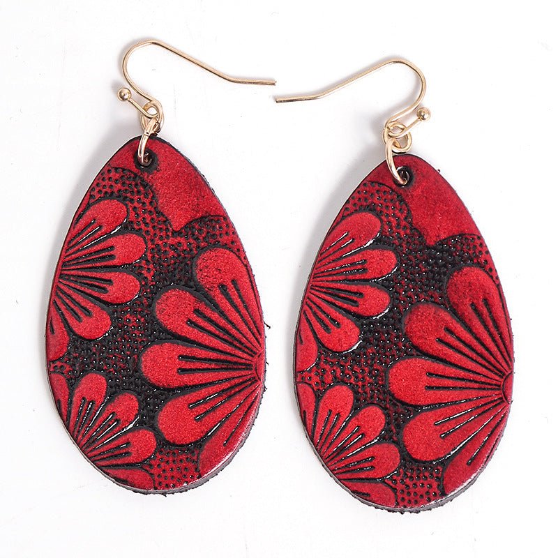Wholesale Embossed Vintage Metal Earrings
