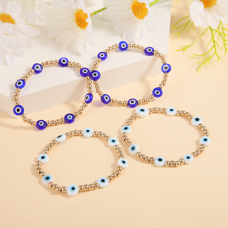 Wholesale Devil' s Eye gold beads beaded bracelet