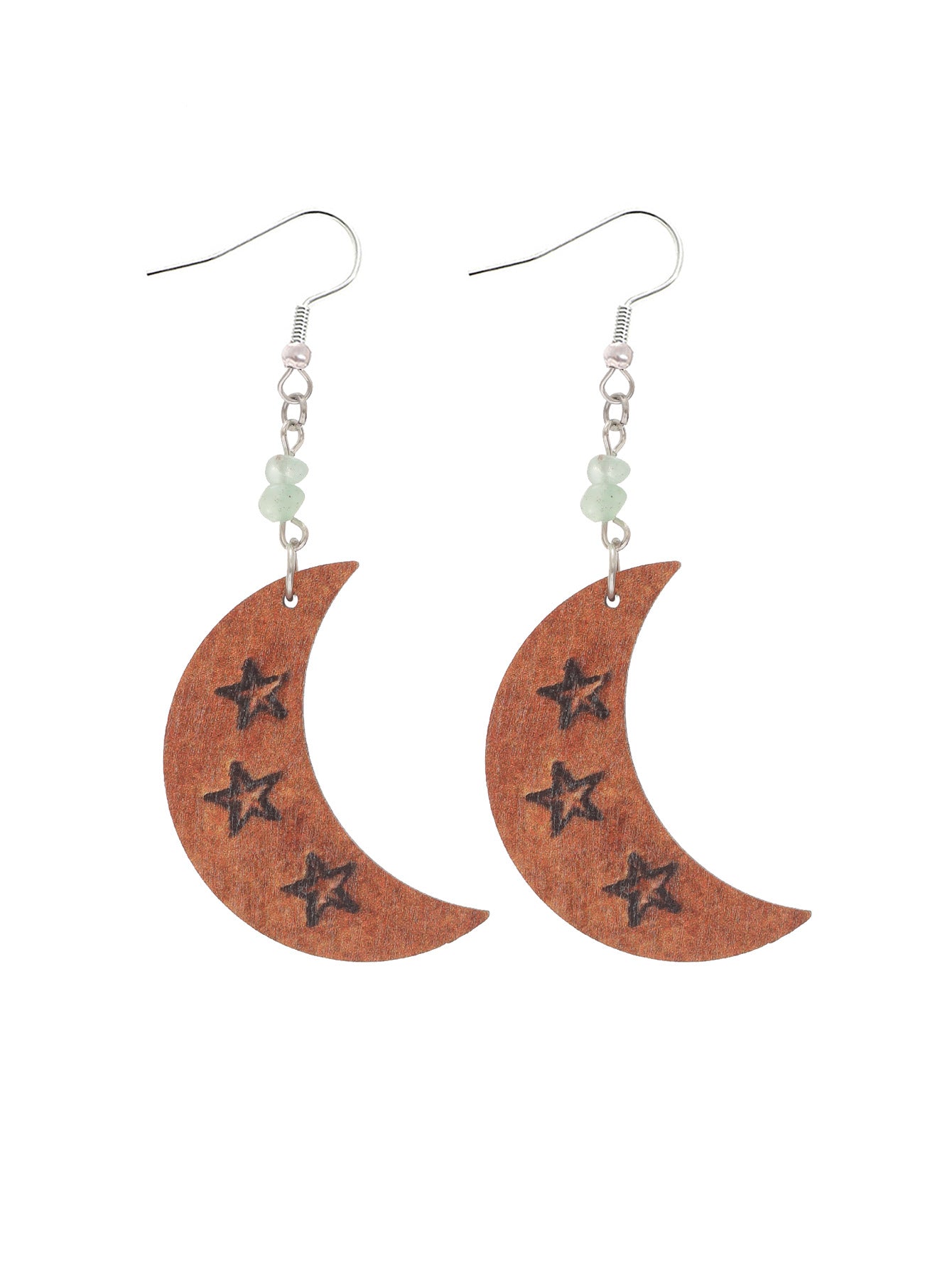 Wholesale Bosomiya Wooden Crescent Crescement Shape A Transparent Acrylic Earrings
