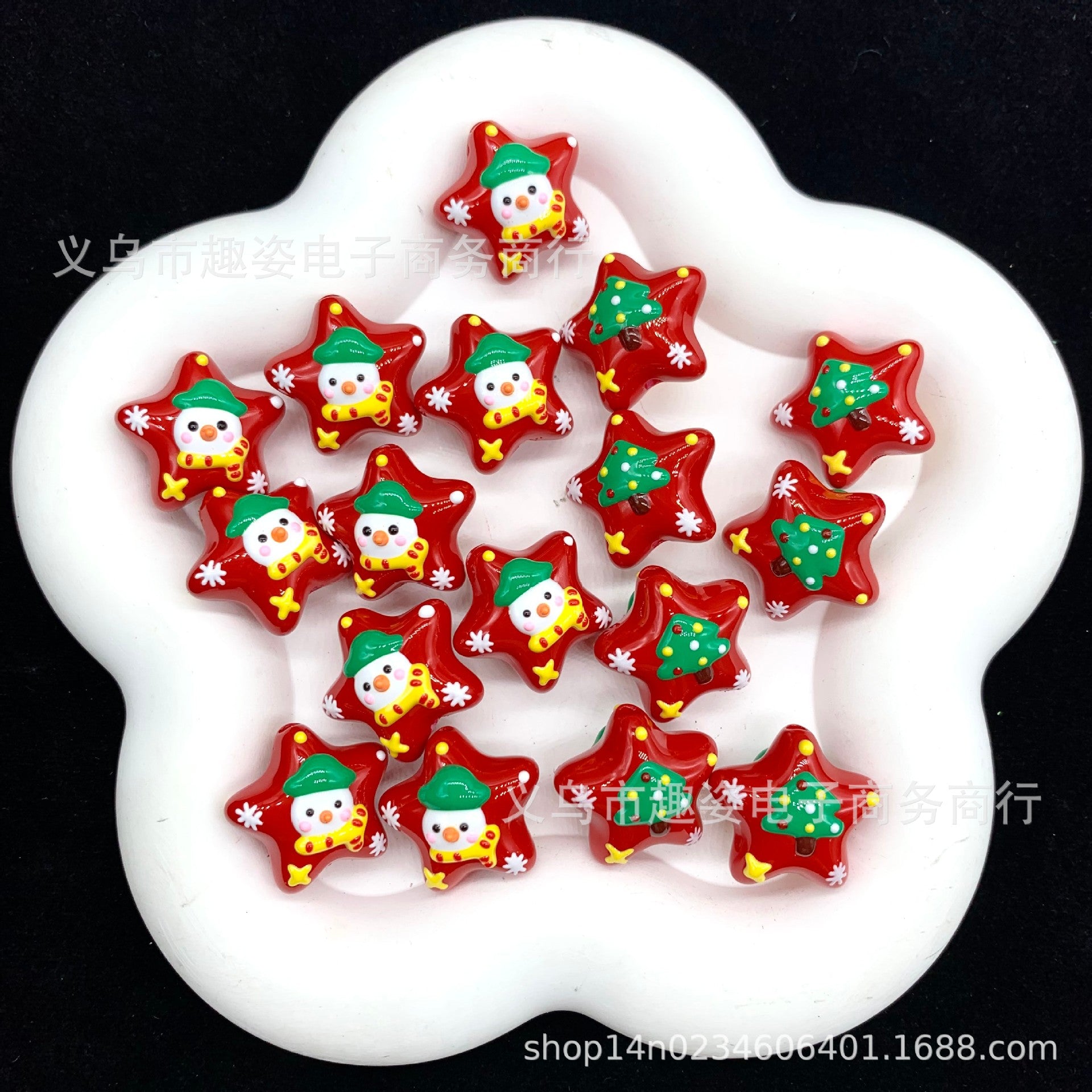 Wholesale 10pcs Christmas star beaded Acrylic Beads