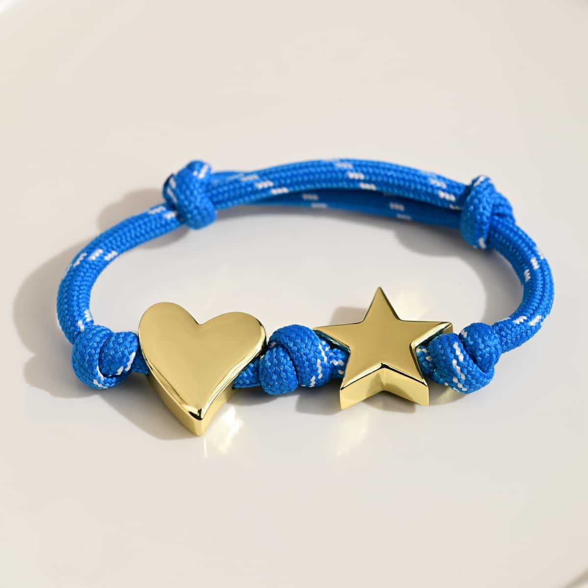 Wholesale Rainbow woven adjustable gold-plated heart-shaped star bracelet