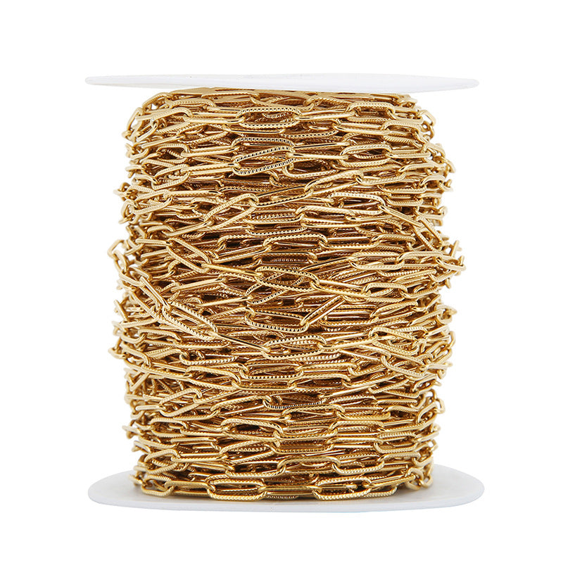 Wholesale Stainless Steel 4mm Wide Oval Embossed Chain