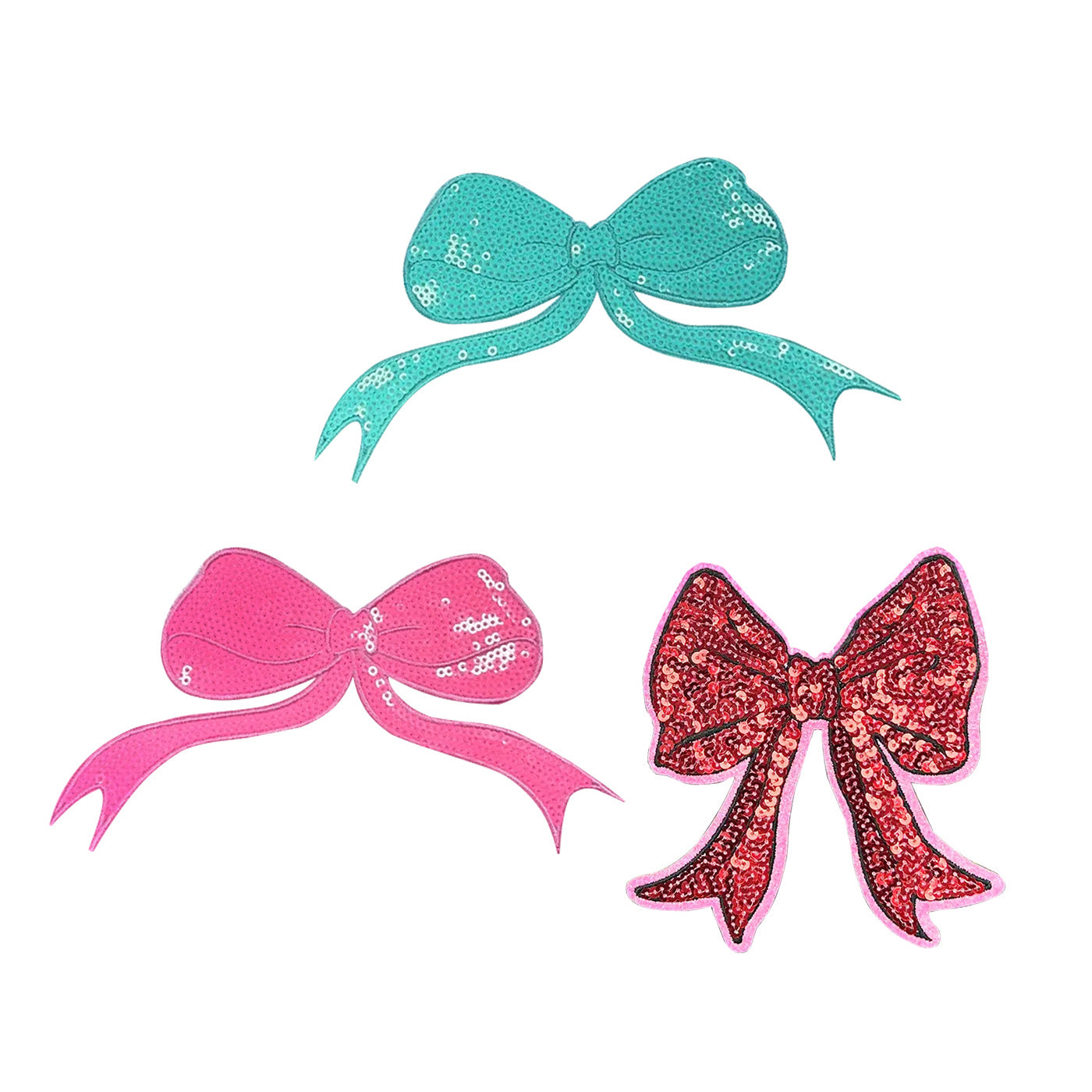 Wholesale Bow embroidery  fabric appliqué  sequins