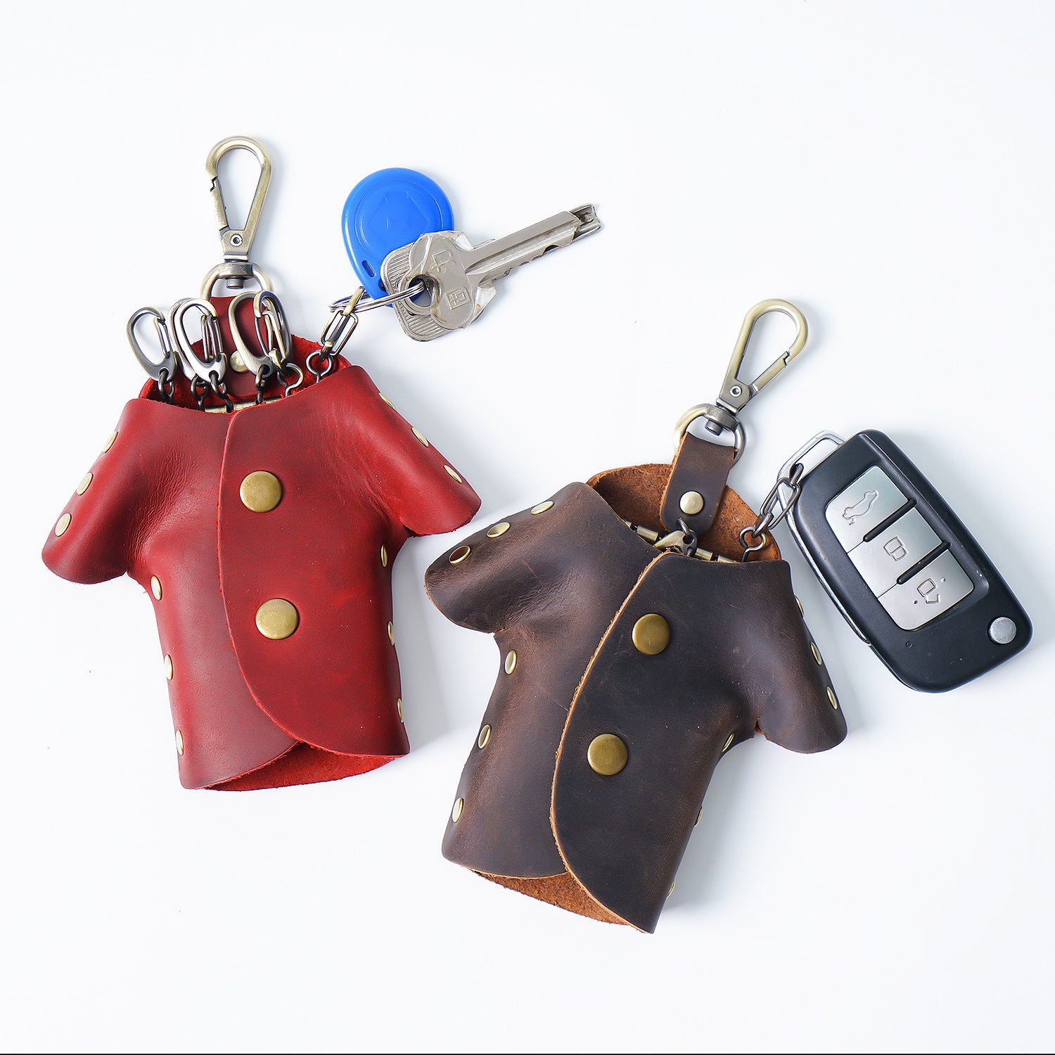 Wholesale Creative Leather Simple Waist Hanging Leather Keychain