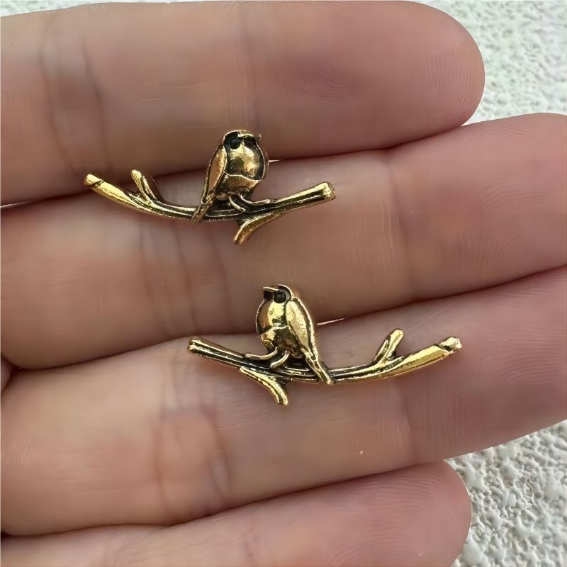 Wholesale New Retro Colored Bird Oil Drop Earrings