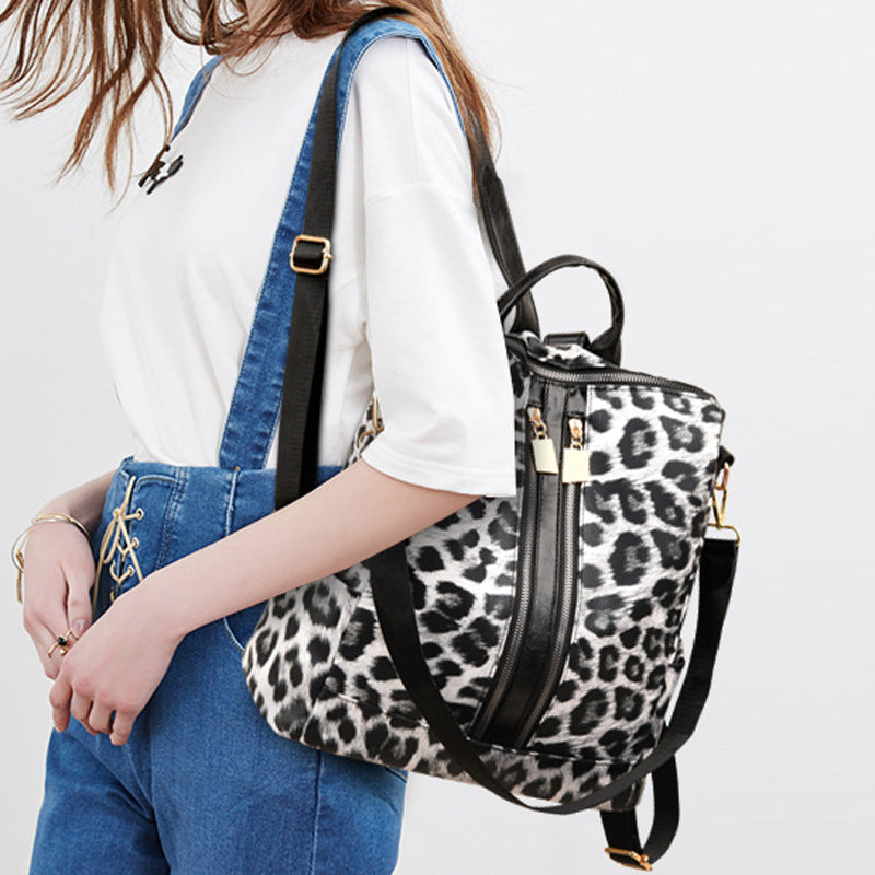 Wholesale Cow Pattern PU Retro Large Capacity Travel Backpack