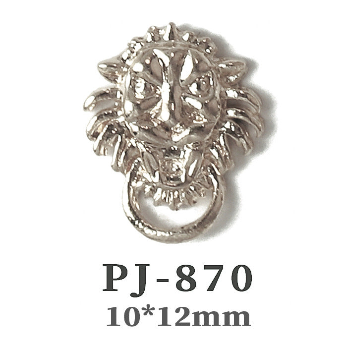 Wholesale  Metal Nail Art Charms Antelope Head Wings Leopard Head Manicure Decorative Accent