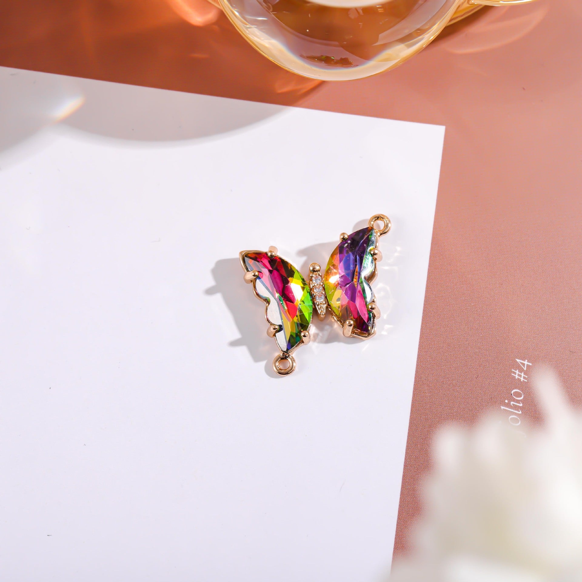 Wholesale Crystal Butterfly Double Pendant