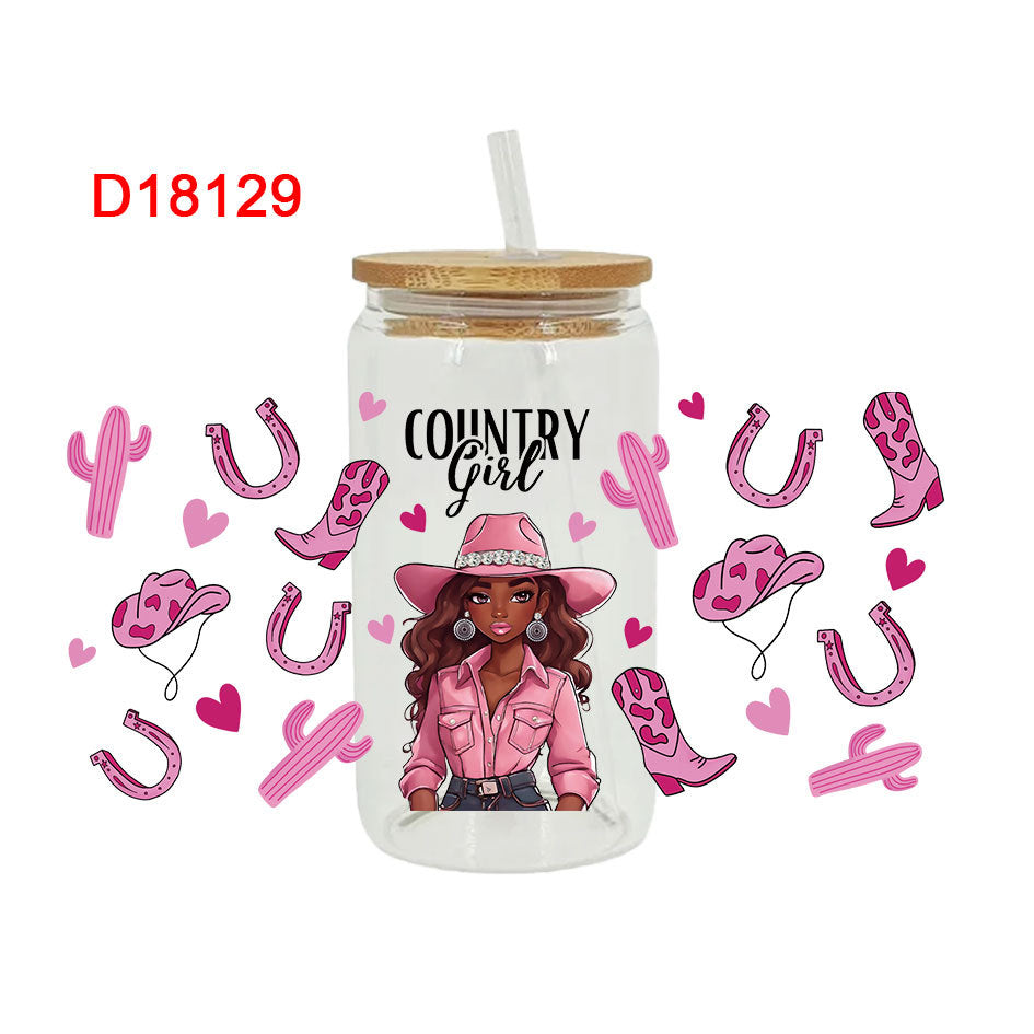 Wholesale Western style hat boots  16oz Cup UV DTF Wraps
