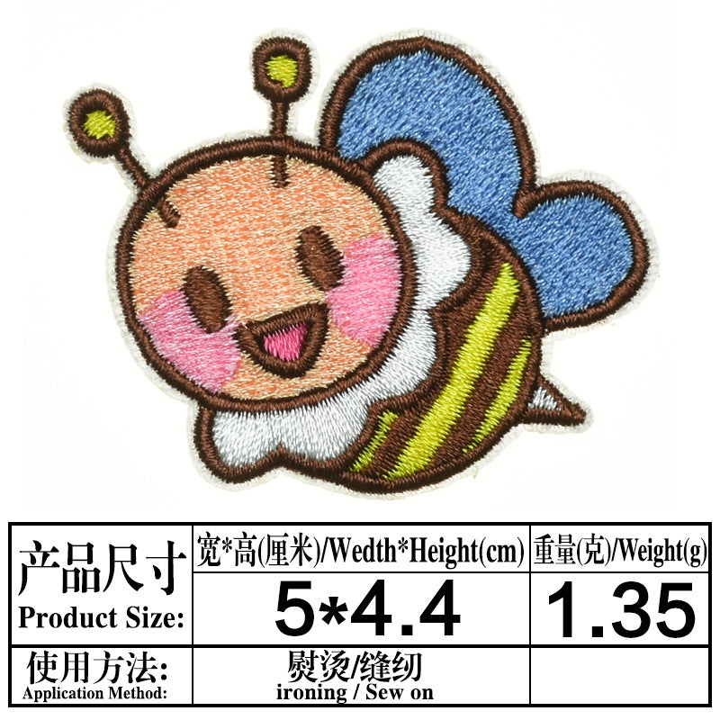 Wholesale Cute Cartoon Bee Embroidered Patch Stylish Decorative Accent For Clothing Hats Towels DIY Craft Supply