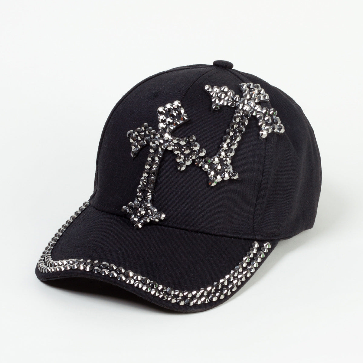 Wholesale Rhinestone fashionable and versatile summer handmade diamond sun protection baseball cap for men and women