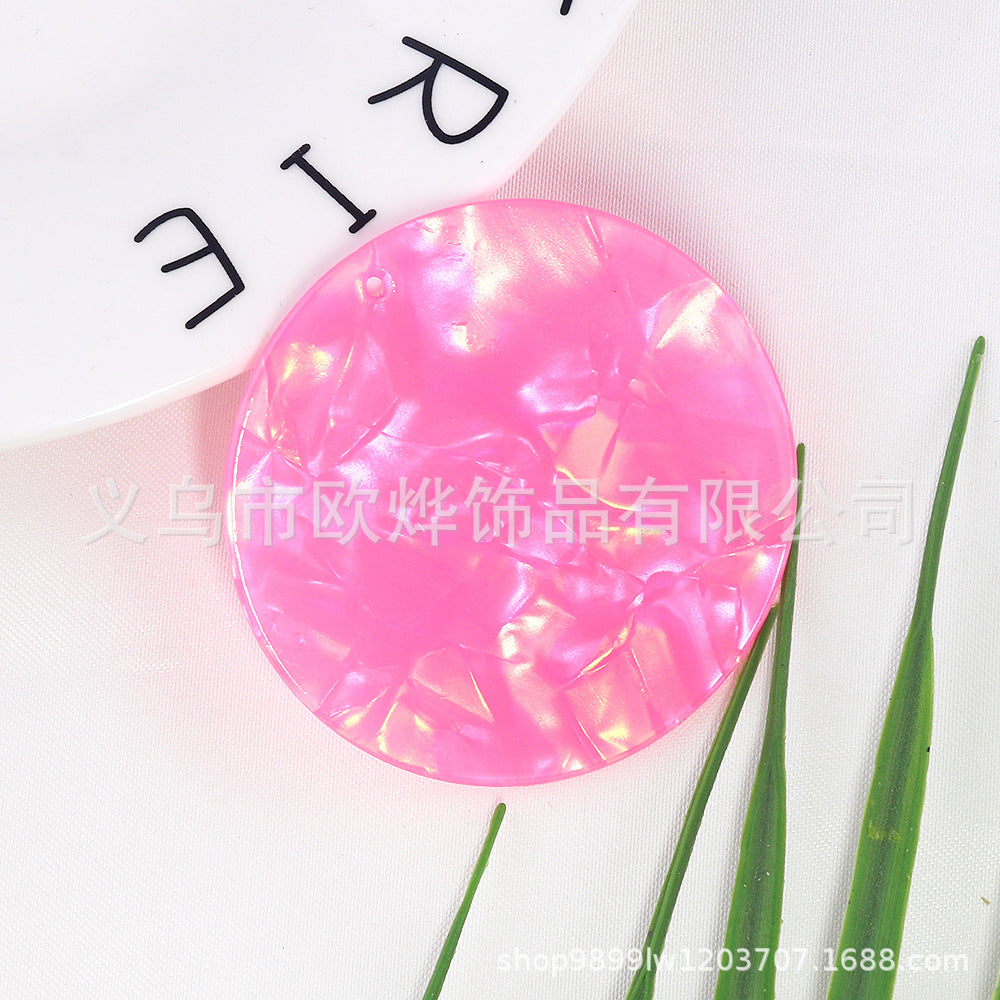 Wholesale 10pcs Textured Acrylic Circle Key Pendant Bookmark