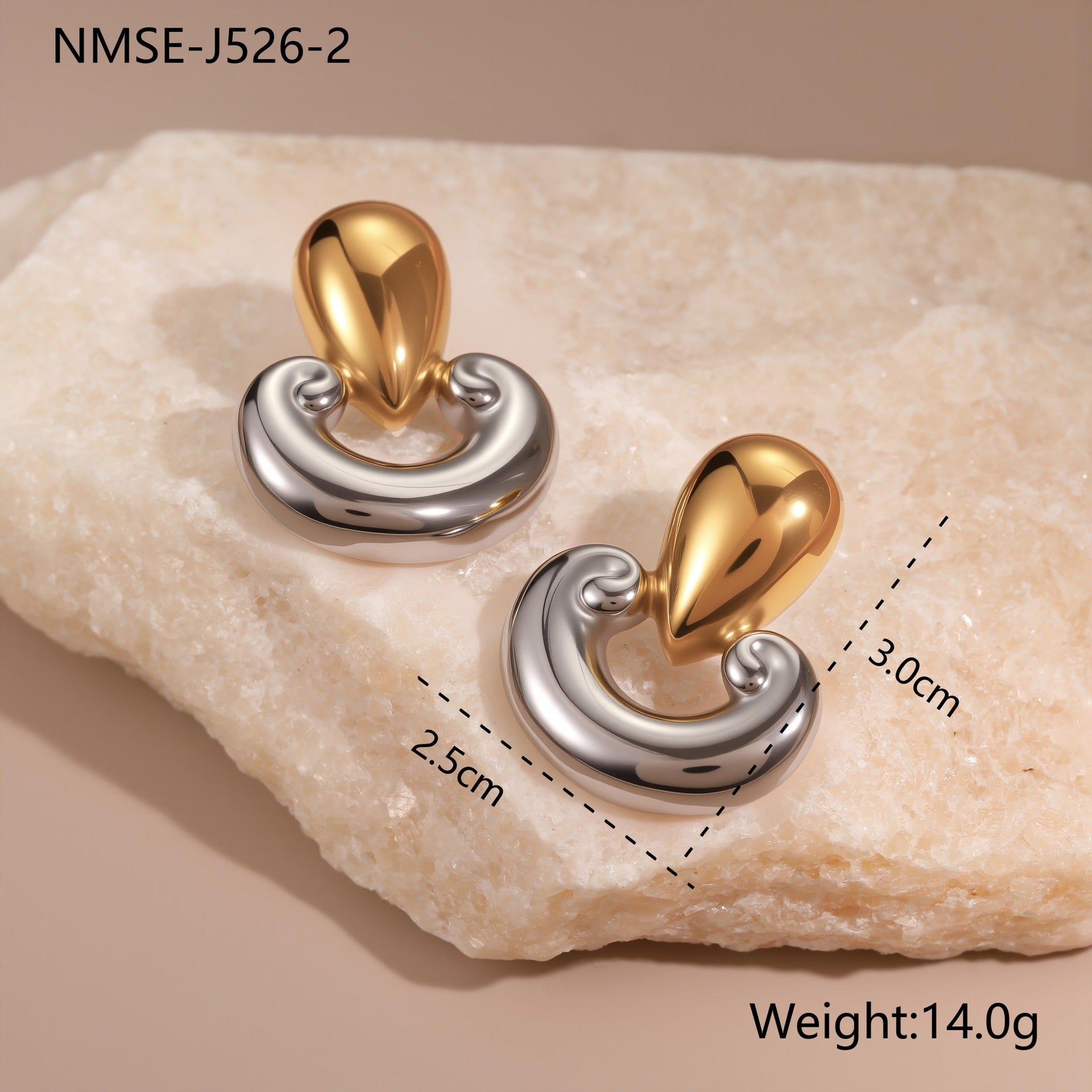 Wholesale  Asymmetric heart-shaped circle Stainless Steel Earrings