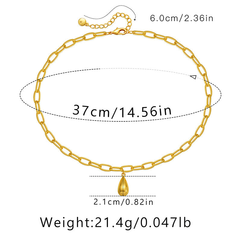 Wholesale Real Gold Electroplated Thick Chain Heavy Metal Style Necklace