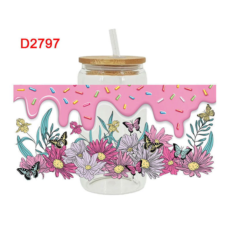 Wholesale colorful butterfly 16oz Cup UV DTF Wraps