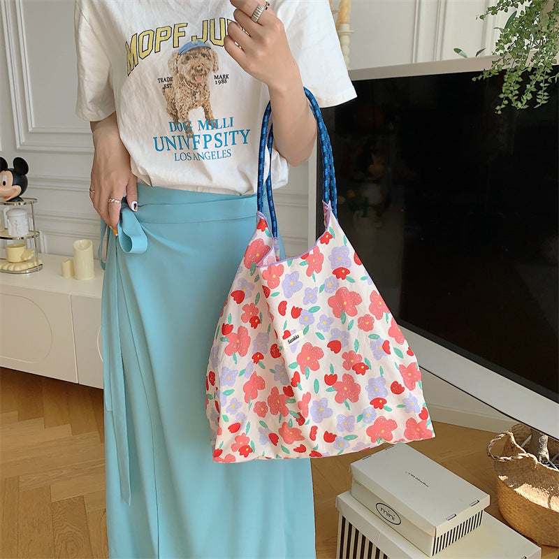 Wholesale Large Capacity Cotton Floral Handbag Shoulder Bag