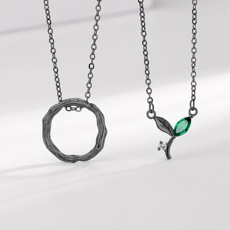 Wholesale Sprout Ring Couple Copper Necklaces