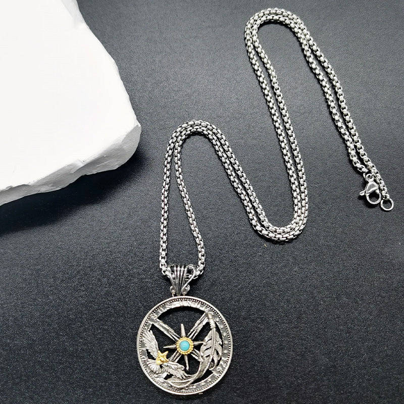 Wholesale Feather Strand Empty Pendant Alloy Necklace