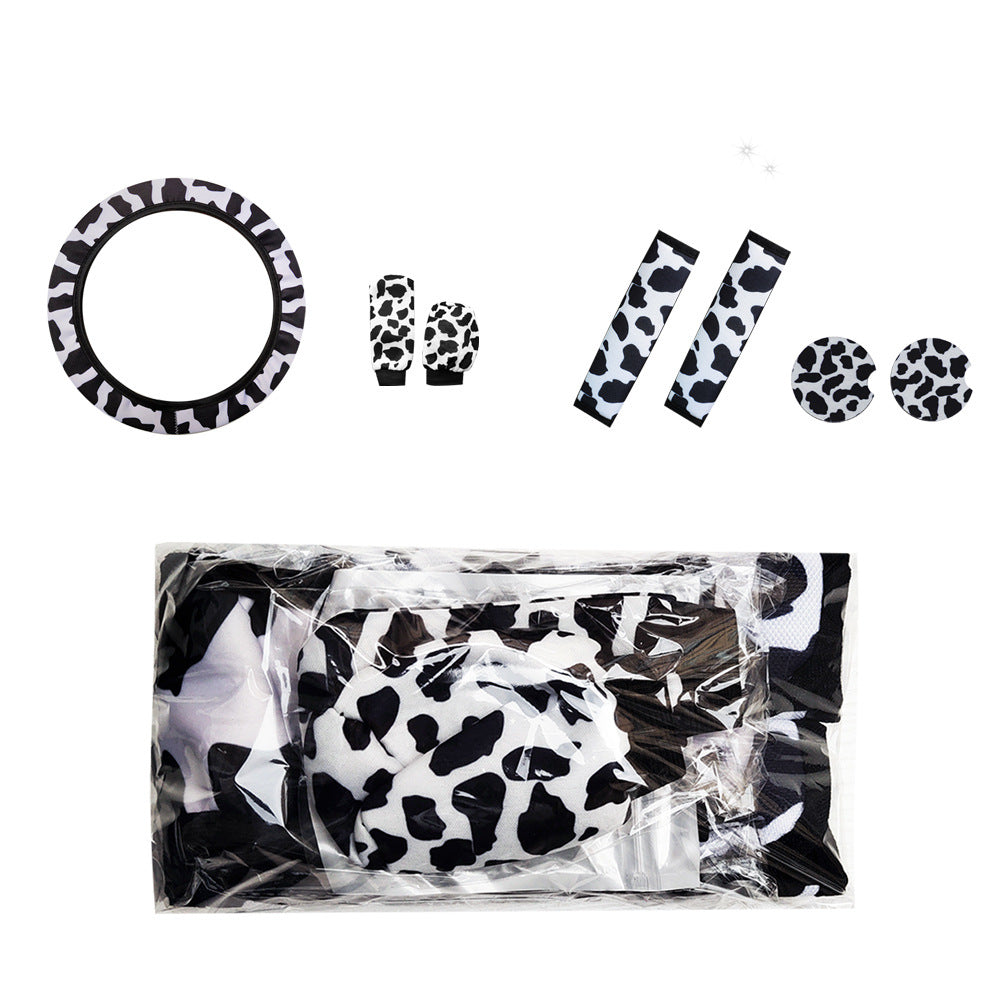 Wholesale Cow Pattern Wetsuit 7-piece Set with Elastic Steering Wheel Wetsuit Material Cover