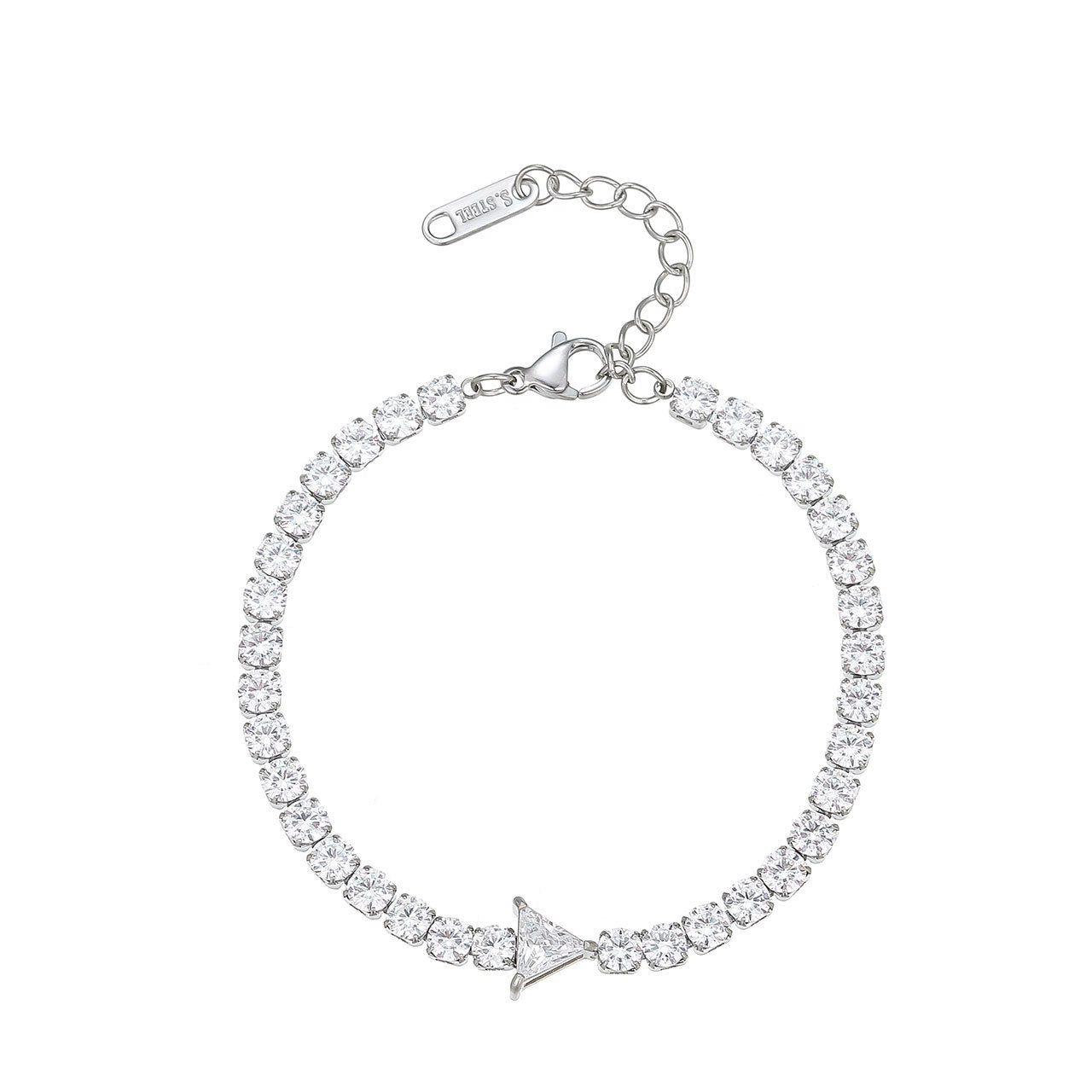 Wholesale Diamond-encrusted Geometric Titanium Steel Bracelet