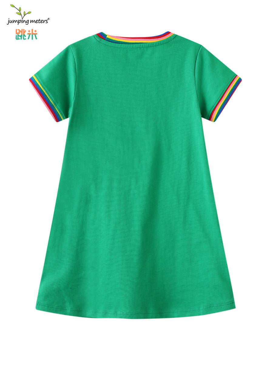 Wholesale Chic Boutique Girls 3 8 Years Summer Cotton Princess Dress Short Sleeve European Style