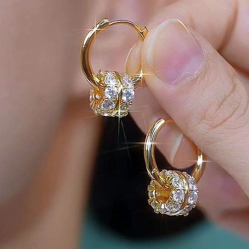 Wholesale Zircon small hoop earrings Hong Kong style retro earrings