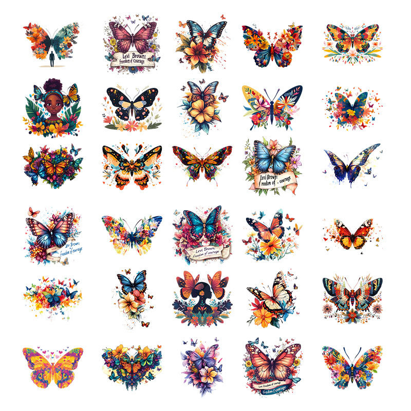 Wholesale 10pcs Colorful Flower Butterfly UV DTF Ready to Press Transfers Wraps